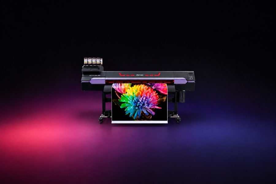 Mimaki UCJV330-160 UV-LED Print & Cut Plotter inkl. Standfuß, Medienzuführung, Netzkabel, Bedienerhandbuch und Rasterlink Software